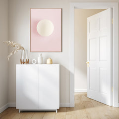 White circle pink | FRAMED PRINT