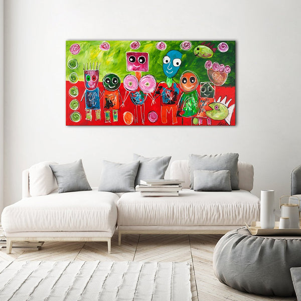 Line B / Heartfelt Family | HANDMADE PAINTING | Danish Art