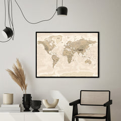 Worldmap vintage | FRAMED PRINT
