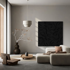 Soft Embrace Square - Black | ACOUSTIC ART PANEL