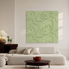 Soft Embrace Square - Light green | ACOUSTIC ART PANEL