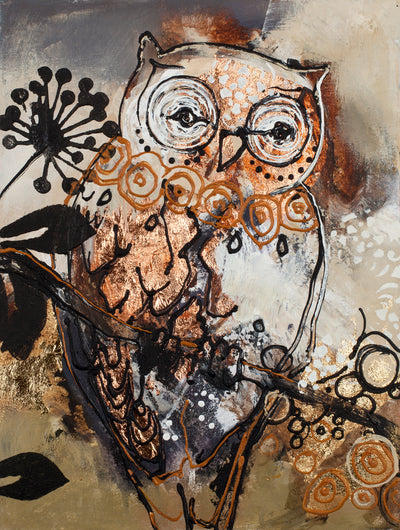 Freja / Owl metalllic   2ass. / 30 x 40 CM / 4 pr box