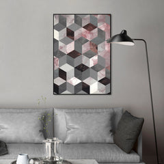 Cubes rose | FRAMED PRINT