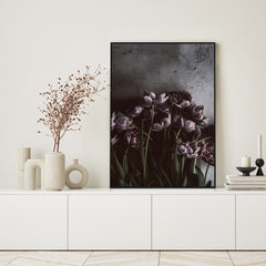 Dark tulips | FRAMED PRINT