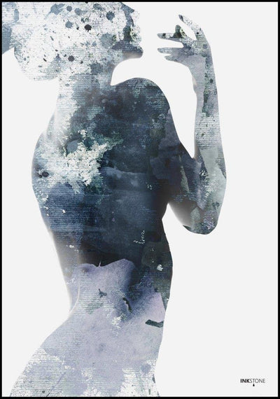 Woman in blue 2 | FRAMED PRINT