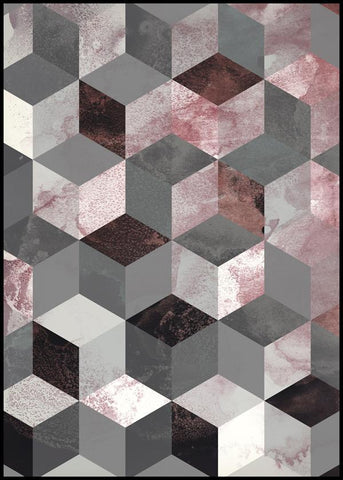 Cubes rose | FRAMED PRINT