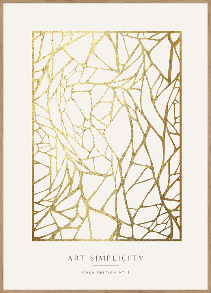 Art Simplicity Gold no 1 | FRAMED PRINT | Danish Art