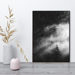 Misty pine woods | FRAMED PRINT
