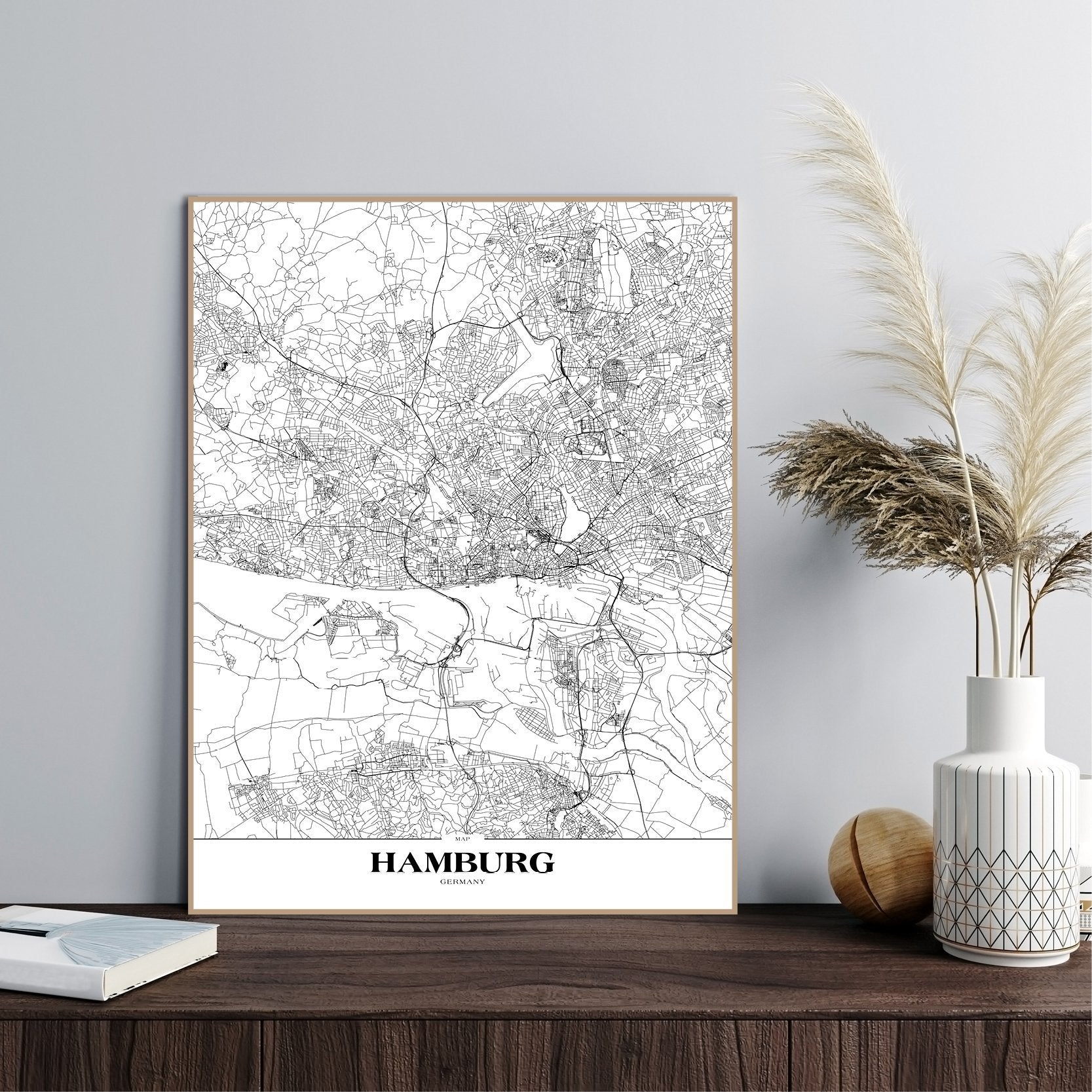 Map Hamburg | FRAMED PRINT