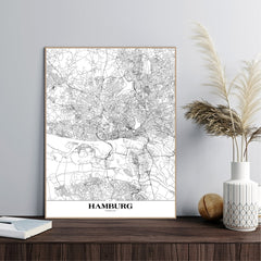 Map Hamburg | FRAMED PRINT
