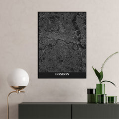 Map London black | FRAMED PRINT