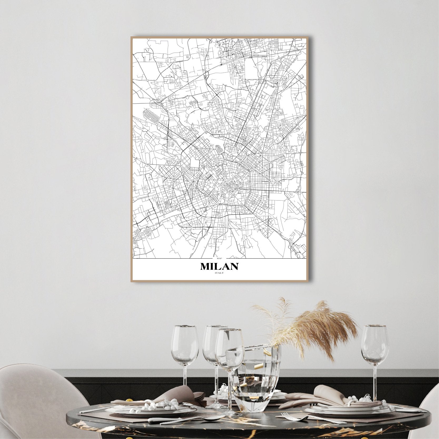 Map Milan | FRAMED PRINT