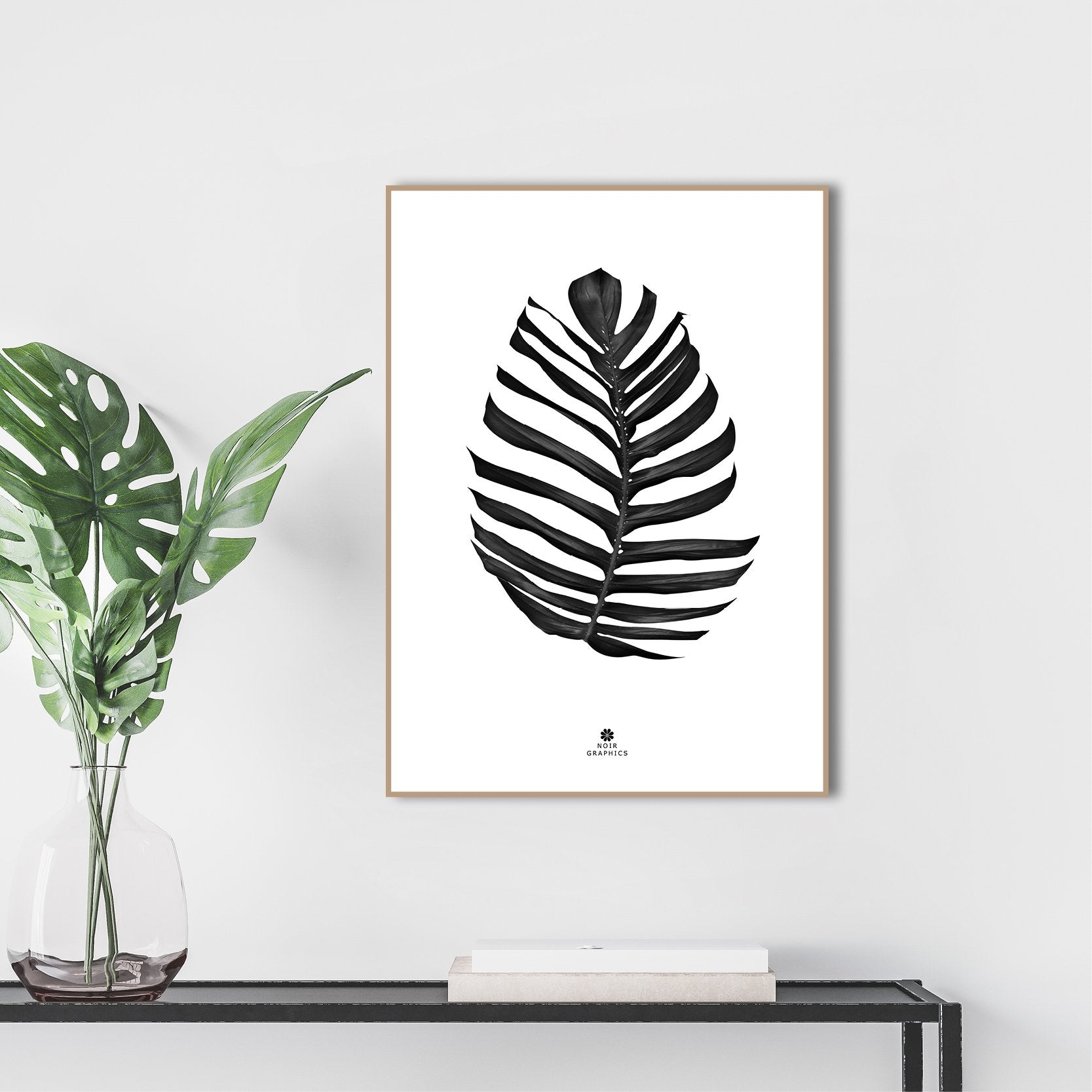 Jungle Leaf black | FRAMED PRINT