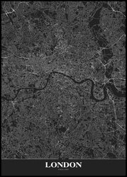 Map London black | FRAMED PRINT