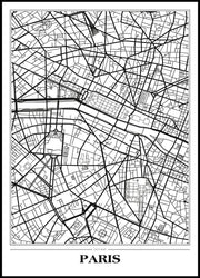 Map Paris white | FRAMED PRINT
