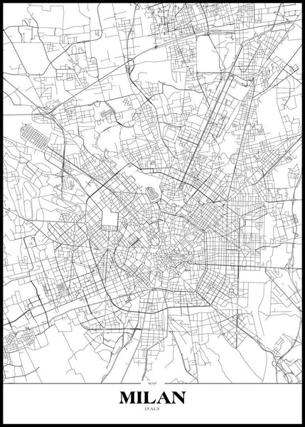 Map Milan | FRAMED PRINT