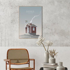 Sverige Stuga | FRAMED PRINT