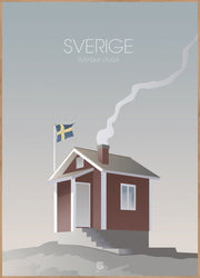 Sverige Stuga | FRAMED PRINT