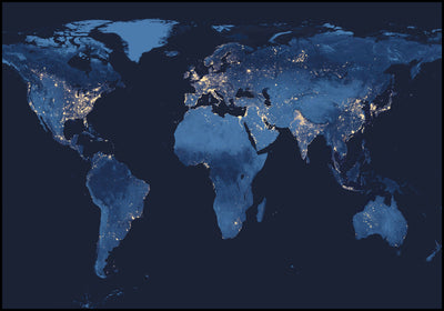 World by night | FRAMED PRINT