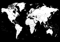 Worldmap Black | FRAMED PRINT