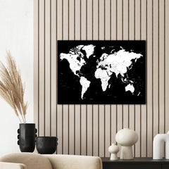 Worldmap Black | FRAMED PRINT