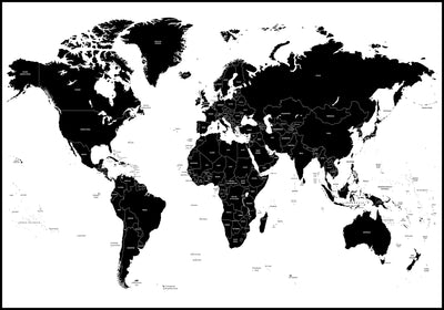 Worldmap White | FRAMED PRINT