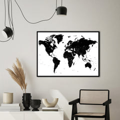 Worldmap White | FRAMED PRINT