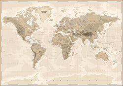 Worldmap vintage | FRAMED PRINT