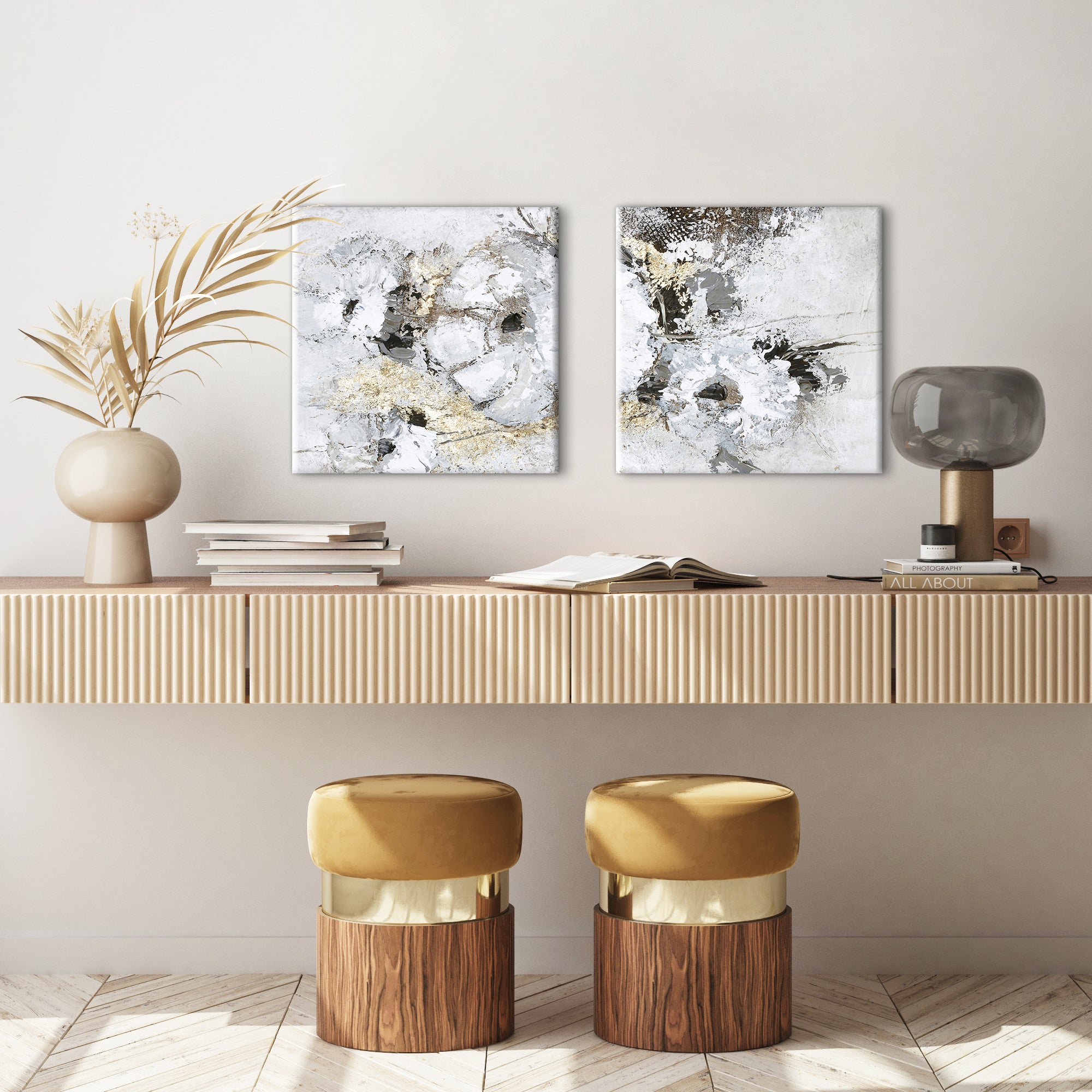 Golden Floral / 40x40 cm | MEGA ART